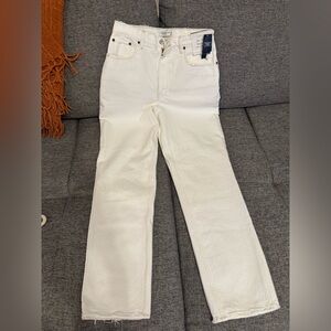 Abercrombie & Fitch Women's Straight Leg Jeans - Cream